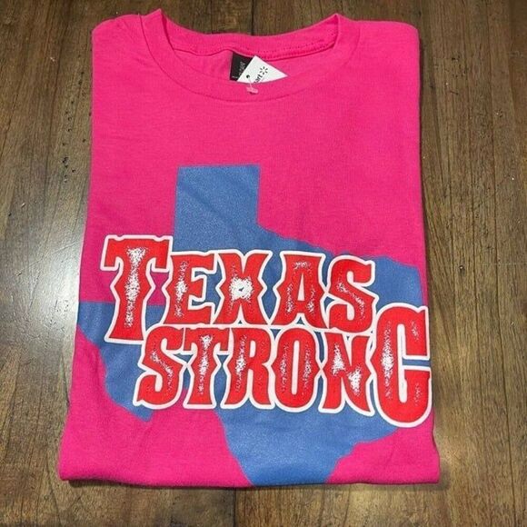 Texas Strong Unisex T-Shirt Pink - Picture 1 of 7